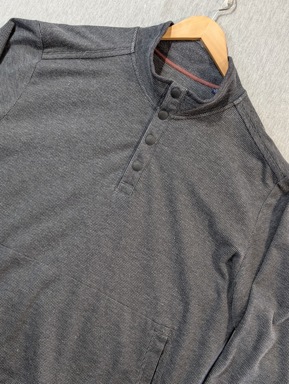 Tommy Bahama 1/4 Snap Pullover Men's XXL Grey Black Houndstooth Pima Cotton